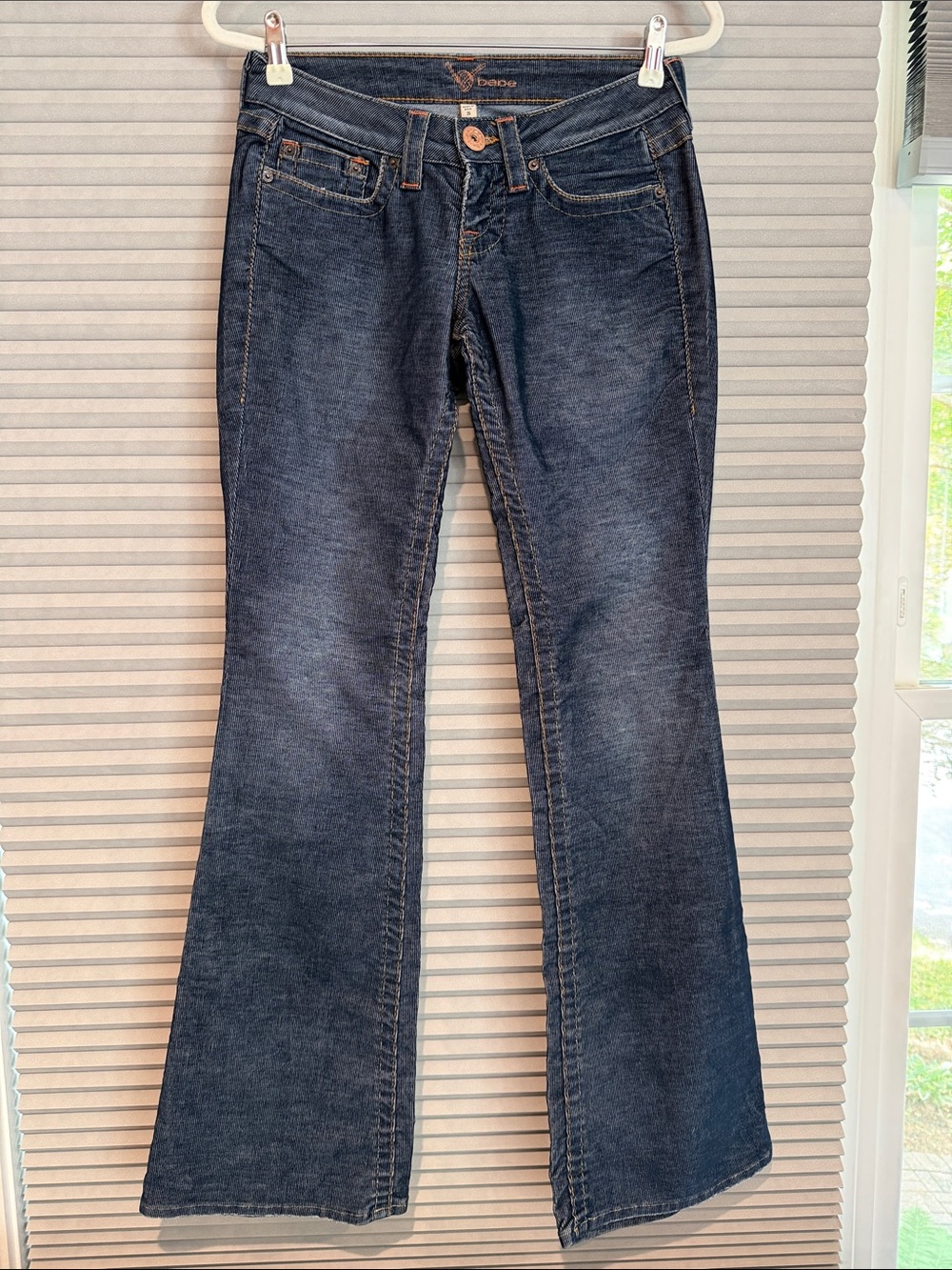 New Bebe Dark Blue Flare Corduroy pants